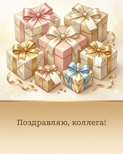 поздравительная открытка — Поздравляю, коллега!